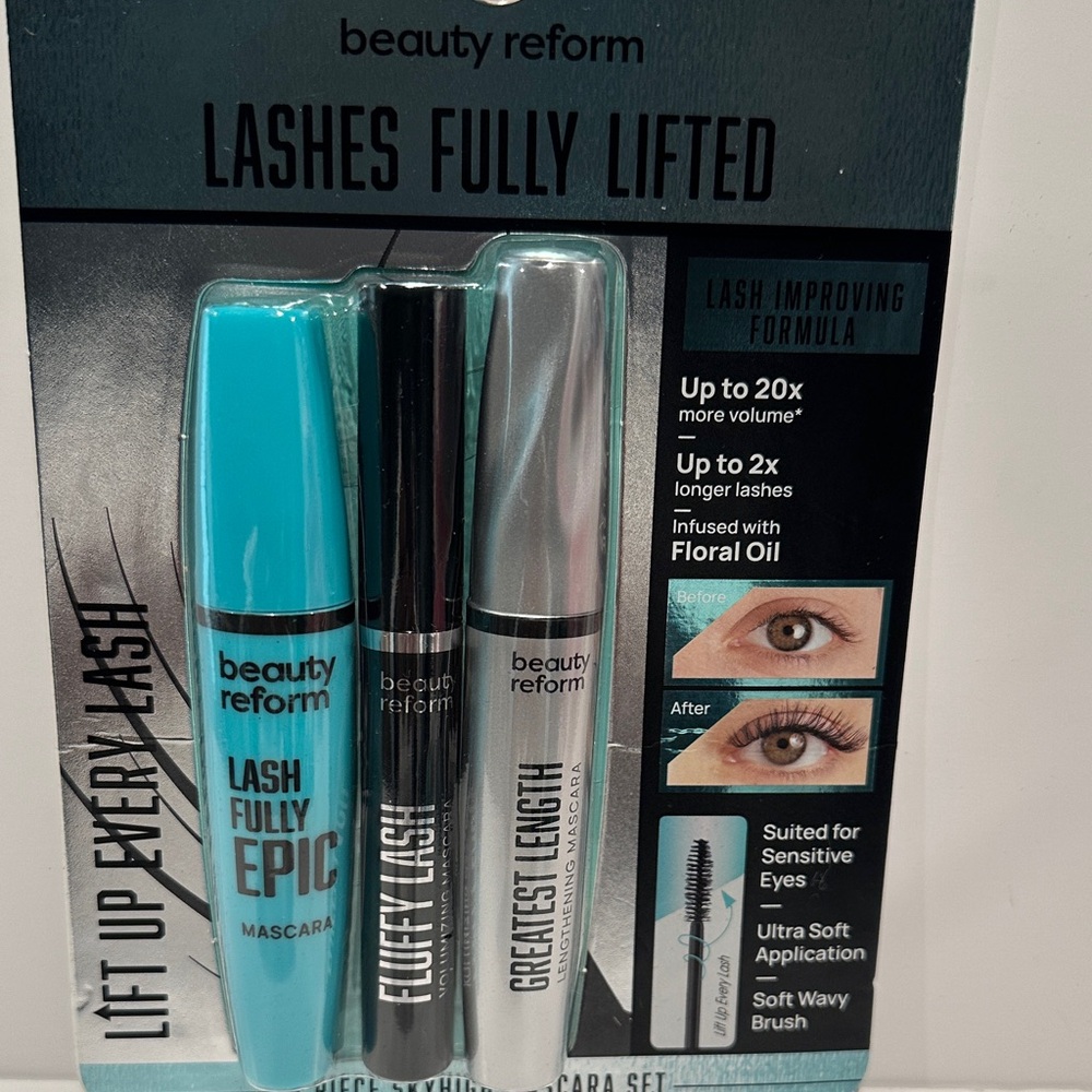 Beauty ReformLashes Fully Lifted Lift Every Lash (3) Set Mascaras.